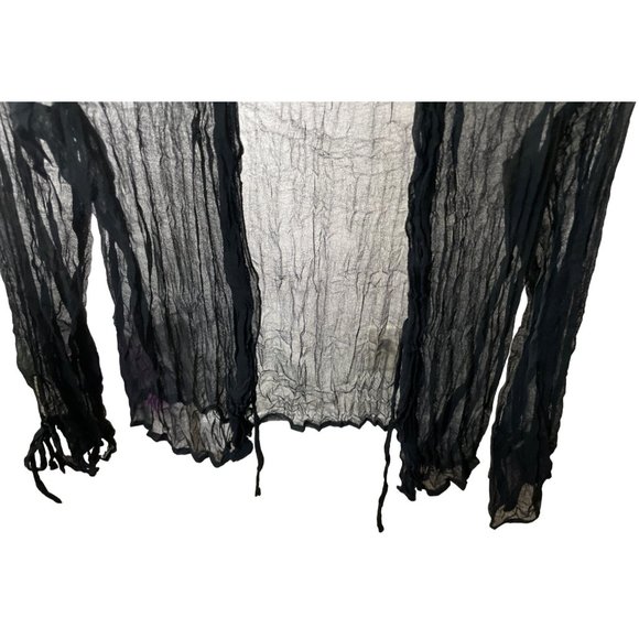 Samson Black lightweight jacket sheer with front tie and cuff ties - Picture 3 of 6